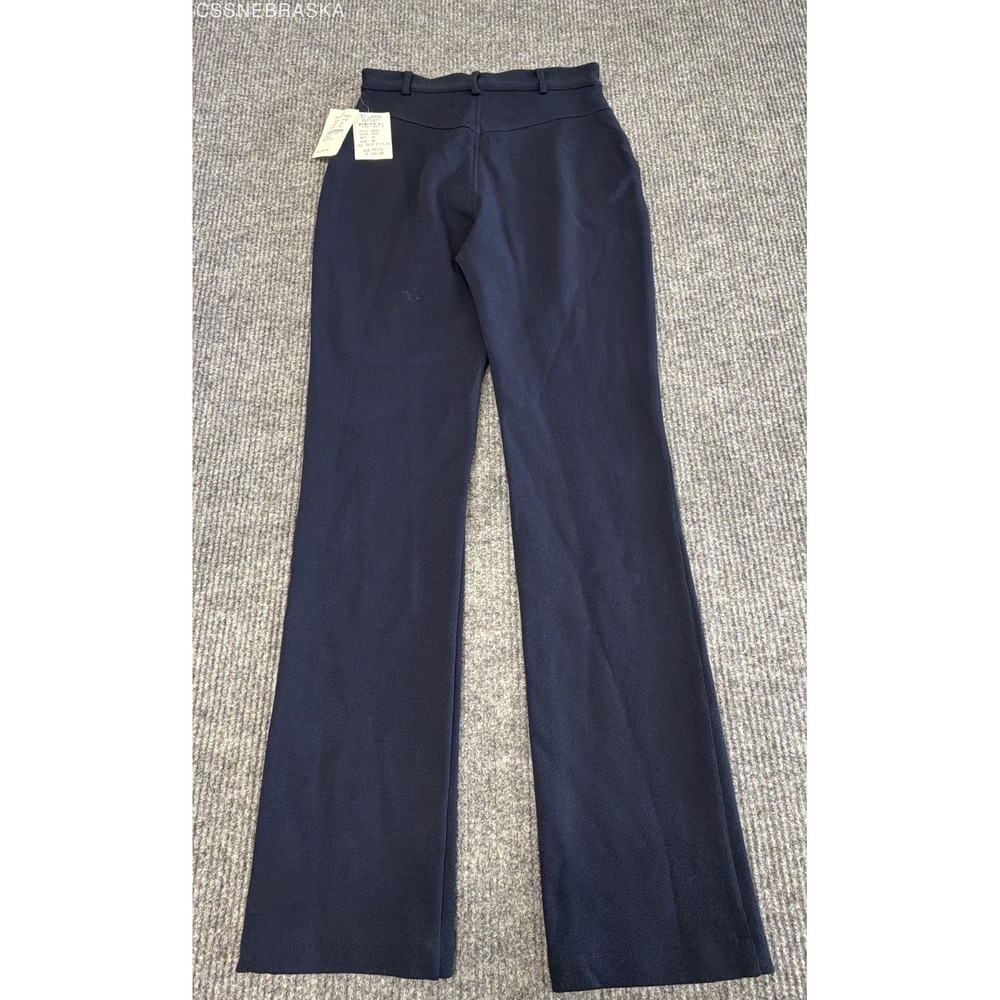 Vintage Y2K St. John Women's Navy Blue Cotton Side Zip Wide Leg Pants Sz 6 NWT - Picture 6 of 9